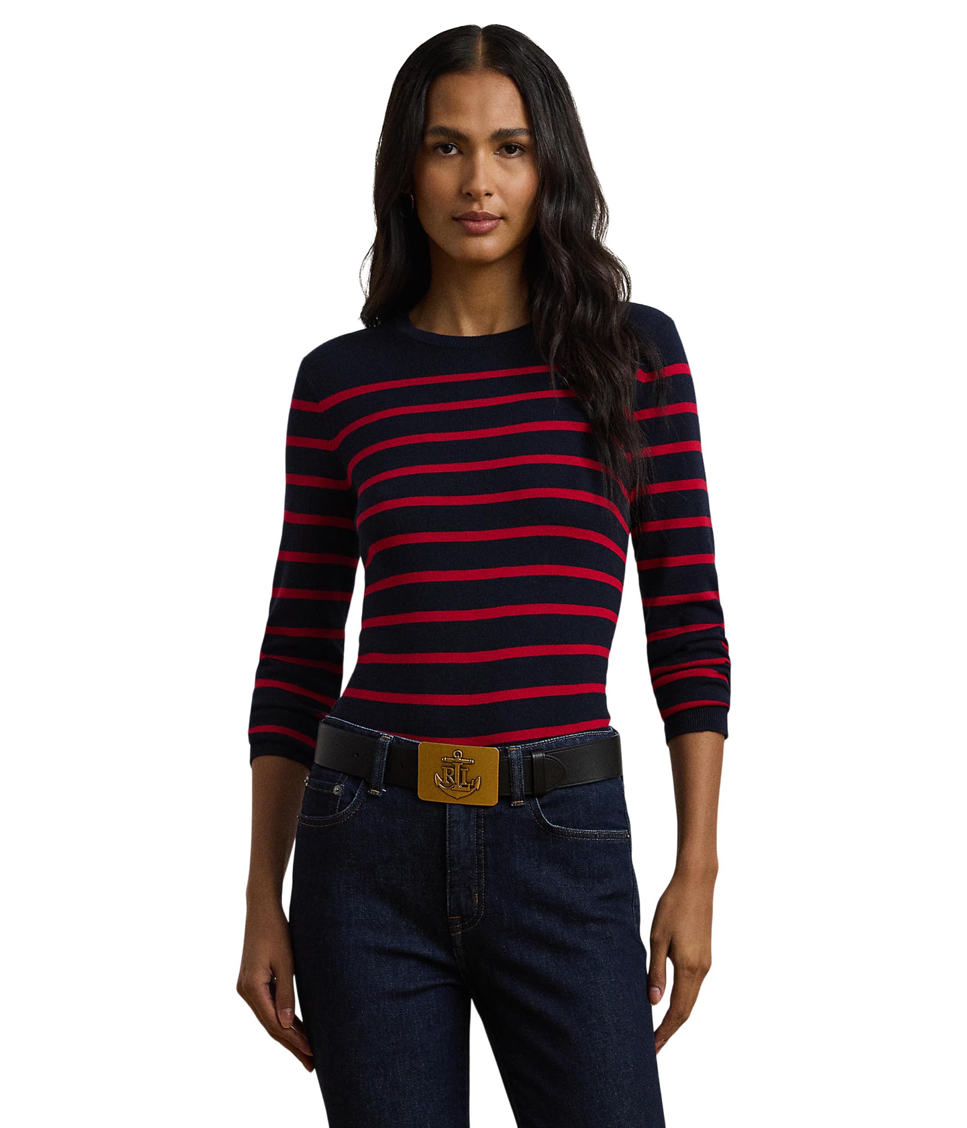 Свитер Lauren Ralph Lauren Striped Cotton-Blend Sweater, Lauren Navy/Festive Red
Свитер Lauren Ralph Lauren Striped Cotton-Blend Sweater, Lauren Navy/Festive Red
