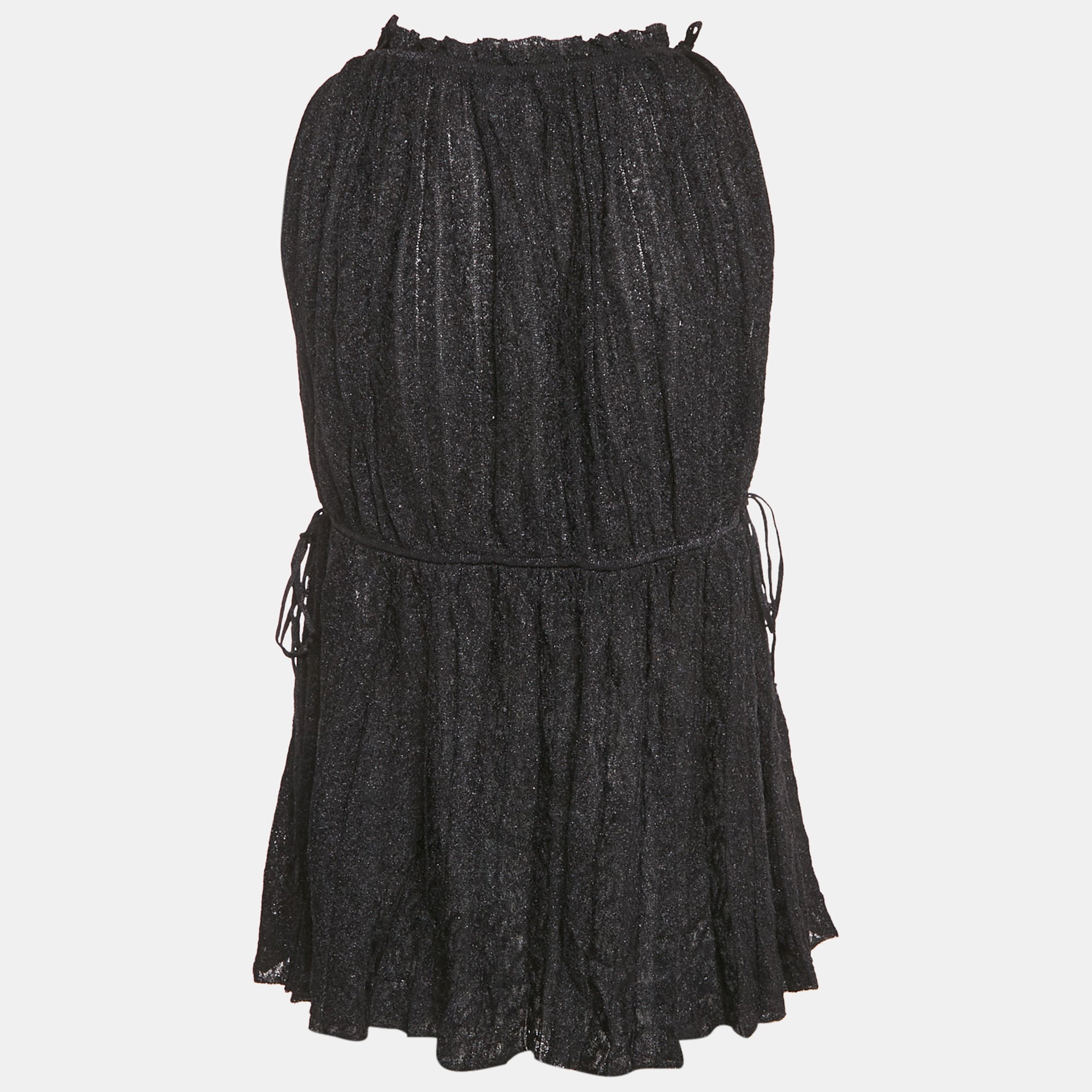 M Missoni Черный трикотажный топ без рукавов с люрексом и сборками
M Missoni Черный трикотажный топ без рукавов с люрексом и сборками