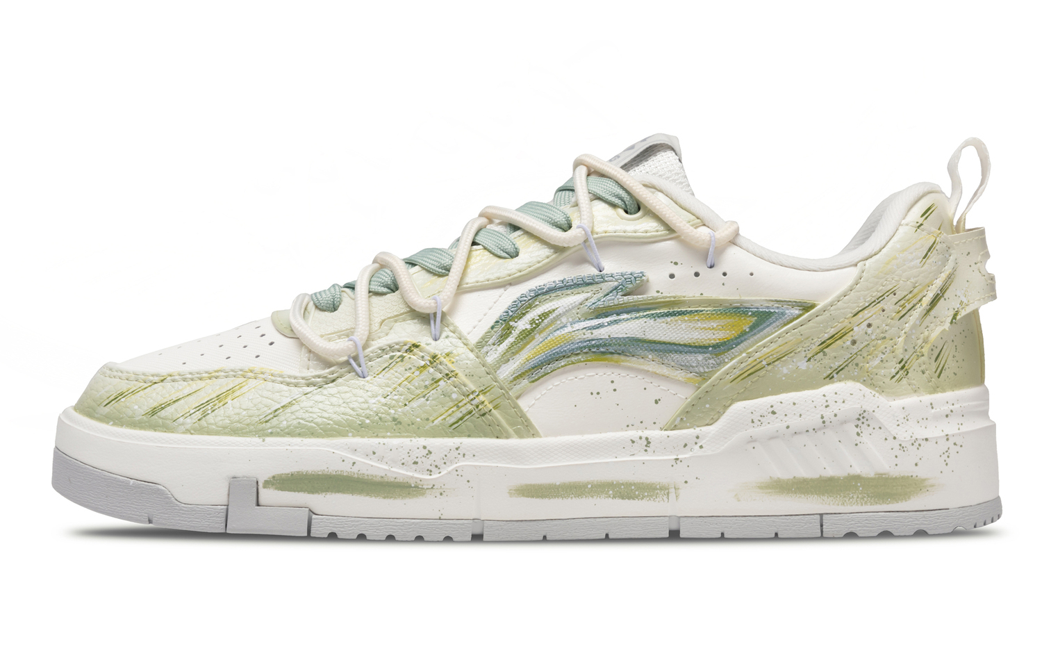 LINING ЛиНинг Юань Чу противоскользящие амортизирующие с износостойкими свойствами низкие скейтборд кроссовки мужские бело-зеленые, цвет White Green 
LINING ЛиНинг Юань Чу противоскользящие амортизирующие с износостойкими свойствами низкие скейтборд кроссовки мужские бело-зеленые, цвет White Green