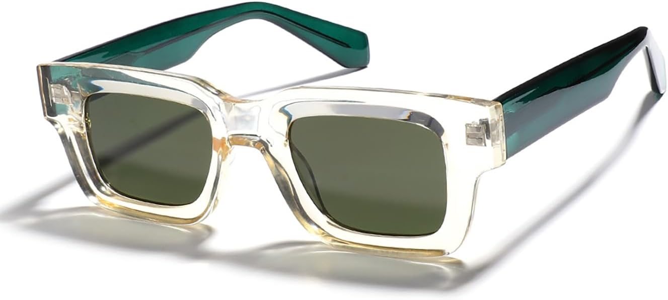 Поляризованные квадратные солнцезащитные очки для женщин с защитой UV400, прямоугольные, винтажные, модель 2026, массивная толстая оправа ONLYZILLA, Translucent Yellow With Dark Green Lenses
Поляризованные квадратные солнцезащитные очки для женщин с защитой UV400, прямоугольные, винтажные, модель 2026, массивная толстая оправа ONLYZILLA, Translucent Yellow With Dark Green Lenses