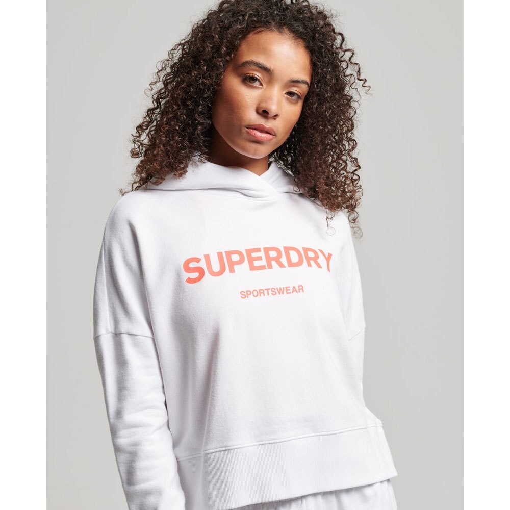 Худи Superdry Code Core Sport Crop Box, белый 
Худи Superdry Code Core Sport Crop Box, белый