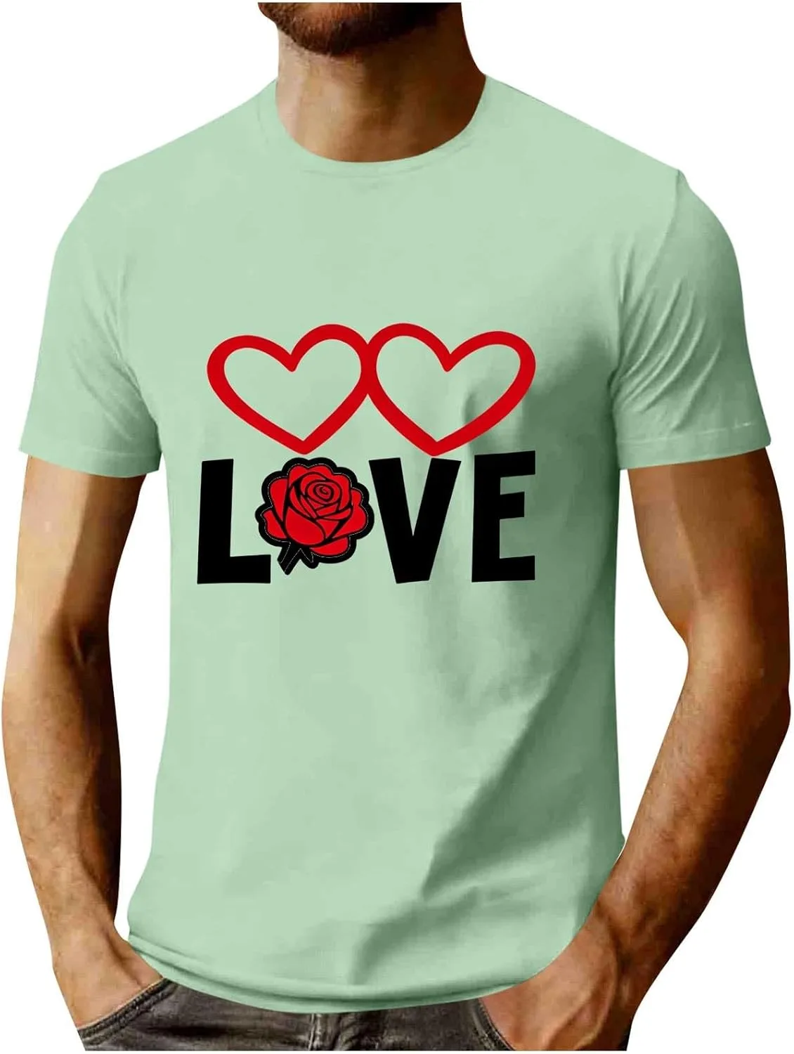 Мужская футболка с коротким рукавом и принтом на День святого Валентина
Мужская футболка с коротким рукавом и принтом на День святого Валентина