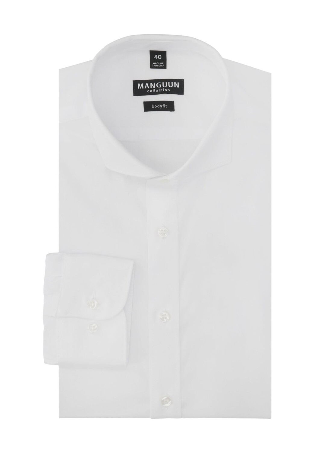 Рубашка деловая, однотонная, воротник Кент, мужская Manguun Collection, белый 
Рубашка деловая, однотонная, воротник Кент, мужская Manguun Collection, белый