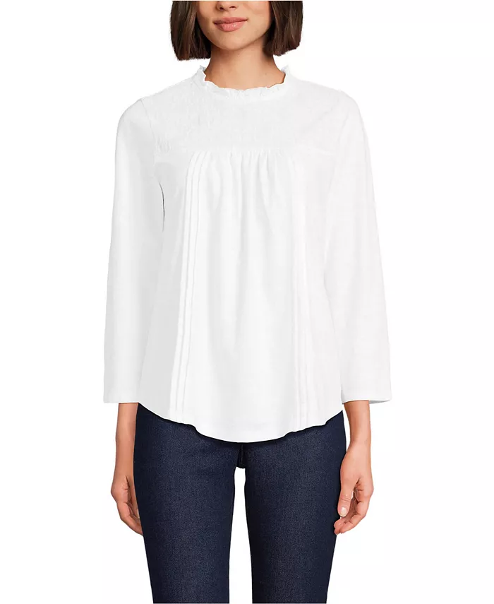 Женский топ из хлопка с рукавами 3/4 и кружевной отделкой Lands' End, белый
Женский топ из хлопка с рукавами 3/4 и кружевной отделкой Lands' End, белый