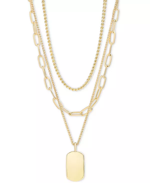 Ожерелье с подвеской из трёх рядов цепочек, 16–19 дюймов + удлинитель 2 дюйма, создано для Macy's. On 34Th, gold