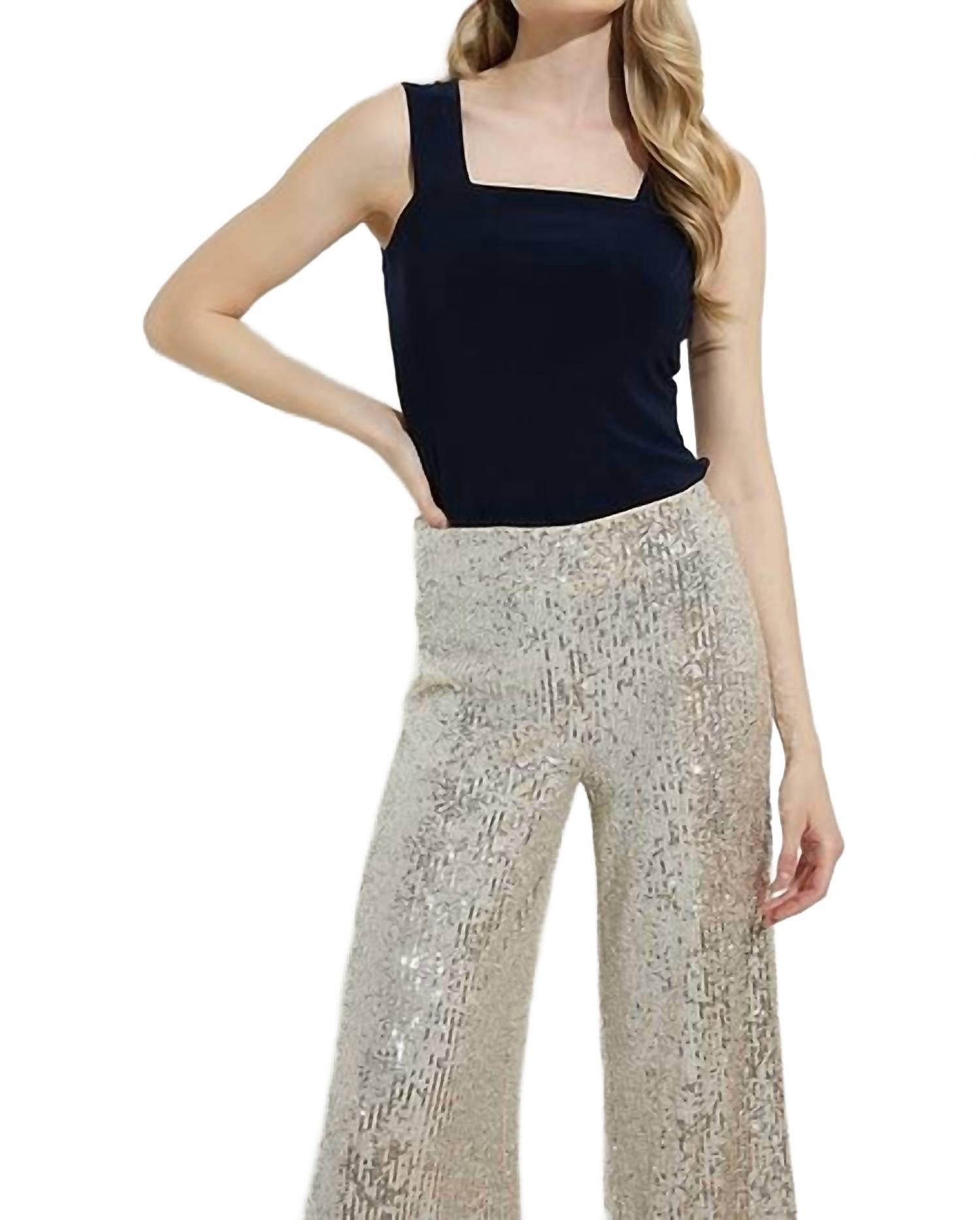 Joseph Ribkoff Брюки с пайетками, серебристо-бежевого цвета
Joseph Ribkoff Брюки с пайетками, серебристо-бежевого цвета