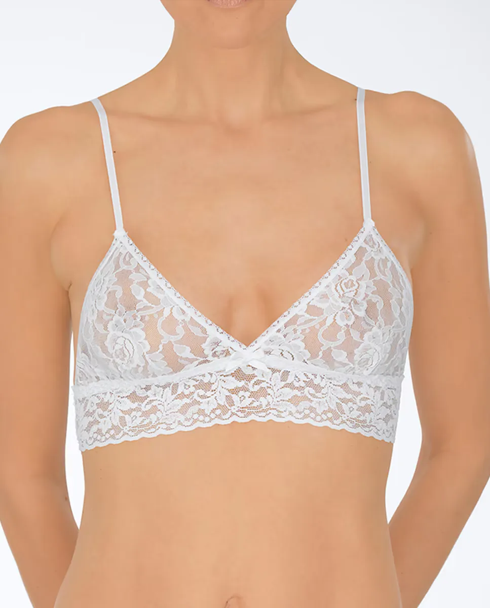 Кружевной бюстгальтер с тонкими ремешками Hanky Panky, белый 
Кружевной бюстгальтер с тонкими ремешками Hanky Panky, белый