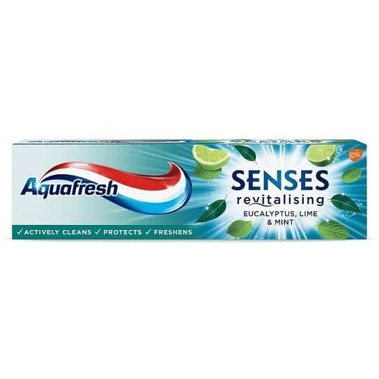Восстанавливающая зубная паста Эвкалипт, Лайм и Мята 75мл Aquafresh, Senses Revitalizing Toothpaste, GSK
Восстанавливающая зубная паста Эвкалипт, Лайм и Мята 75мл Aquafresh, Senses Revitalizing Toothpaste, GSK