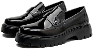 Мужские лоферы на платформе из лакированной кожи с круглыми носками, без шнуровки, с подошвой типа «lug», модные туфли для деловой работы и ежедневной носки Ryvz Tynx, черный
Мужские лоферы на платформе из лакированной кожи с круглыми носками, без шнуровки, с подошвой типа «lug», модные туфли для деловой работы и ежедневной носки Ryvz Tynx, черный