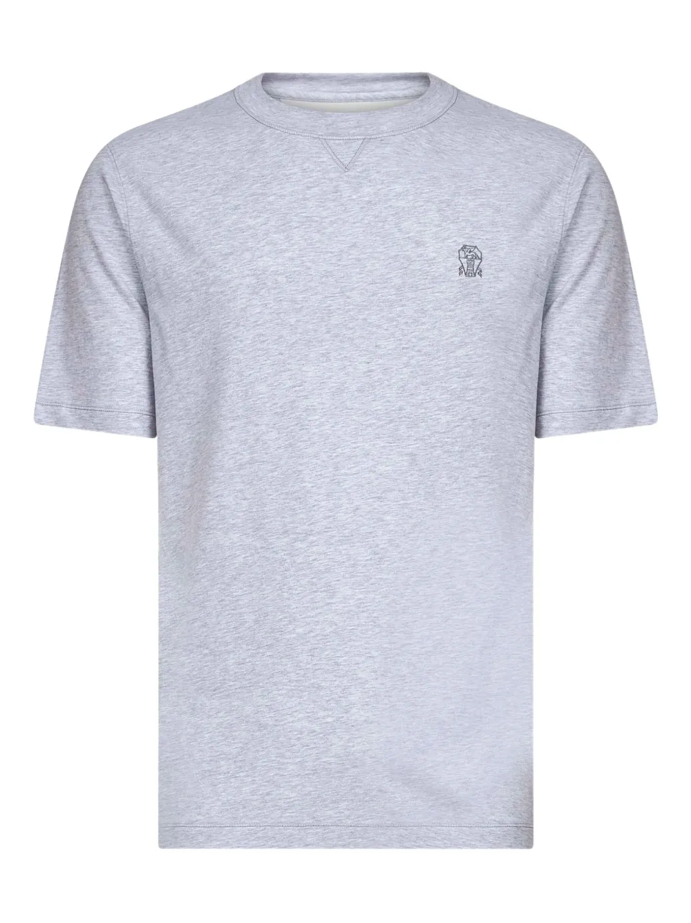 Футболка с круглым вырезом и вышитым логотипом Brunello Cucinelli, серый
Футболка с круглым вырезом и вышитым логотипом Brunello Cucinelli, серый