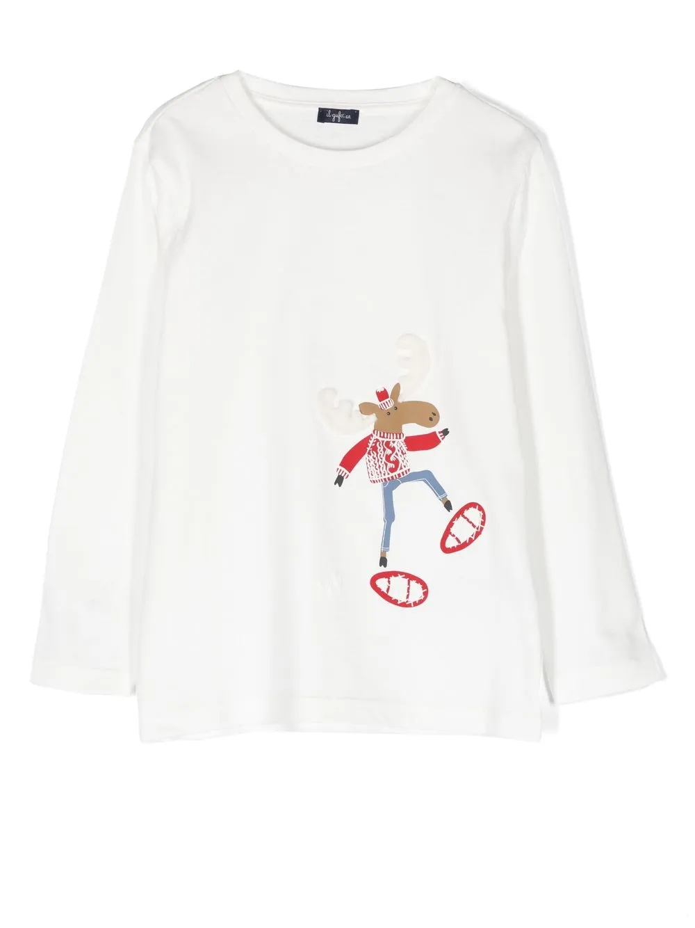 Футболка с длинными рукавами и вышивкой Il Gufo, белый 
Футболка с длинными рукавами и вышивкой Il Gufo, белый