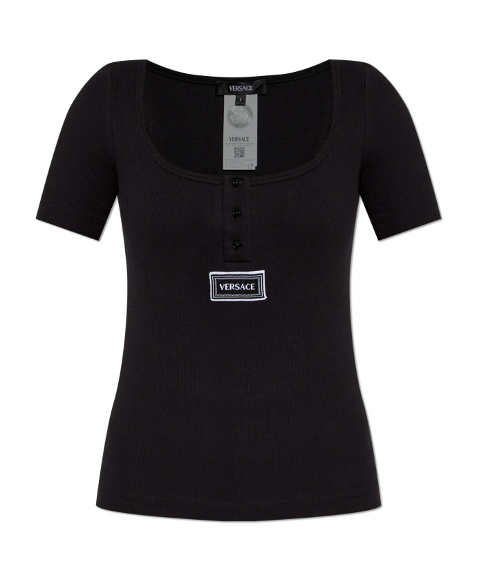 Ребристый топ для нижнего белья Versace, черный
Ребристый топ для нижнего белья Versace, черный