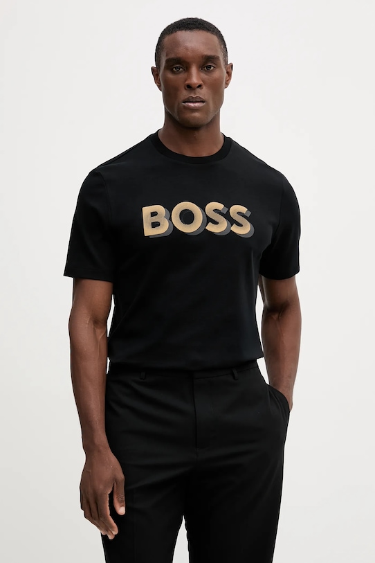 Хлопковая футболка Boss, черный
Хлопковая футболка Boss, черный
