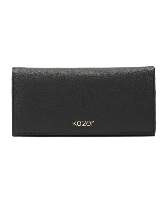 Черный кожаный кошелек с клапаном Kazar, черный
Черный кожаный кошелек с клапаном Kazar, черный
