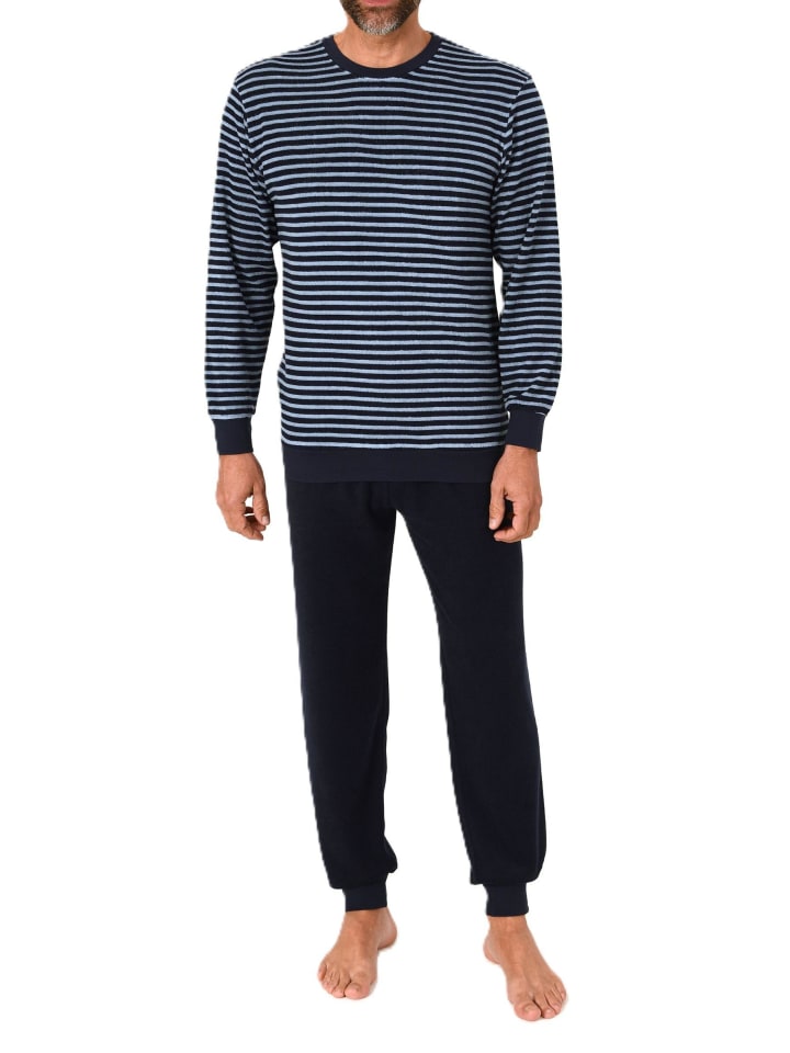 NORMANN Пижама из махровой ткани с длинными рукавами и манжетами, синего цвета
NORMANN Пижама из махровой ткани с длинными рукавами и манжетами, синего цвета