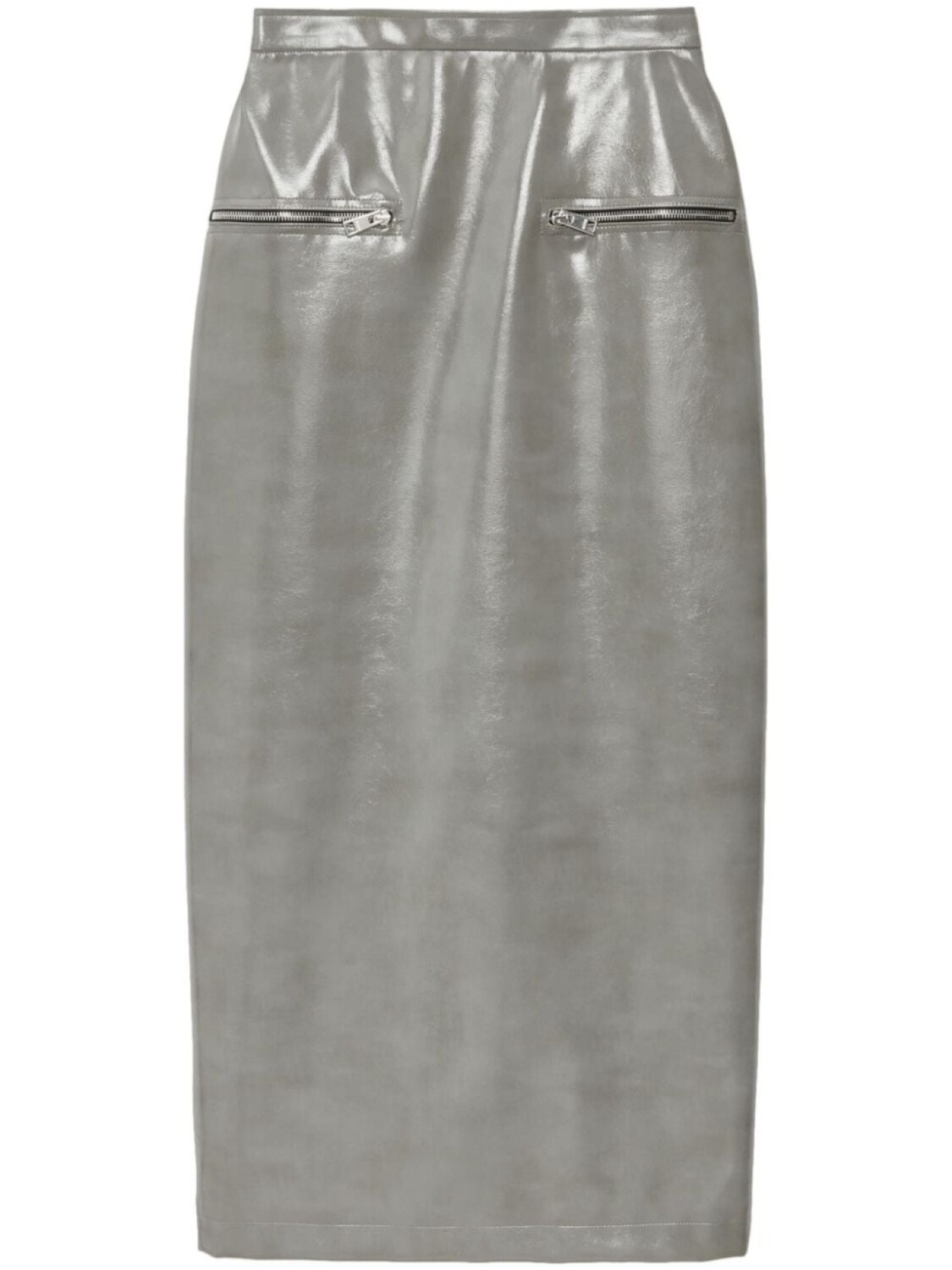 MSGM глянцевая юбка макси, серый 
MSGM глянцевая юбка макси, серый
