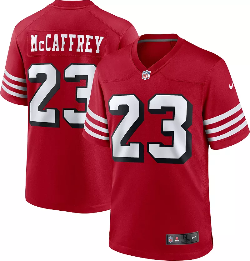 Мужская майка Nike San Francisco 49ers Christian McCaffrey № 23 для альтернативной игры
Мужская майка Nike San Francisco 49ers Christian McCaffrey № 23 для альтернативной игры