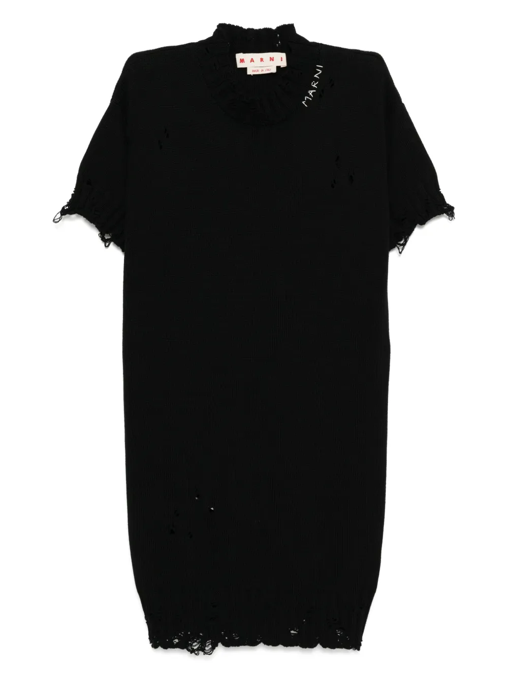 Платье с манжетами в рубчик Marni, черный
Платье с манжетами в рубчик Marni, черный