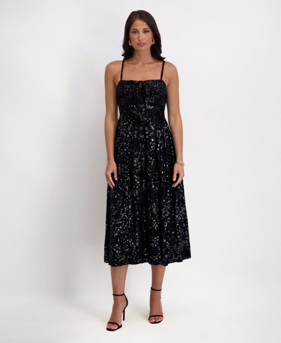 Женское платье-комбинация без рукавов с эффектом выгорания фольги kensie, Black Silver
Женское платье-комбинация без рукавов с эффектом выгорания фольги kensie, Black Silver