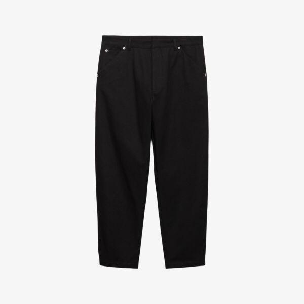 Свободные брюки из хлопка с зауженными штанинами и логотипом Triangle-Logo Prada, черный
Свободные брюки из хлопка с зауженными штанинами и логотипом Triangle-Logo Prada, черный