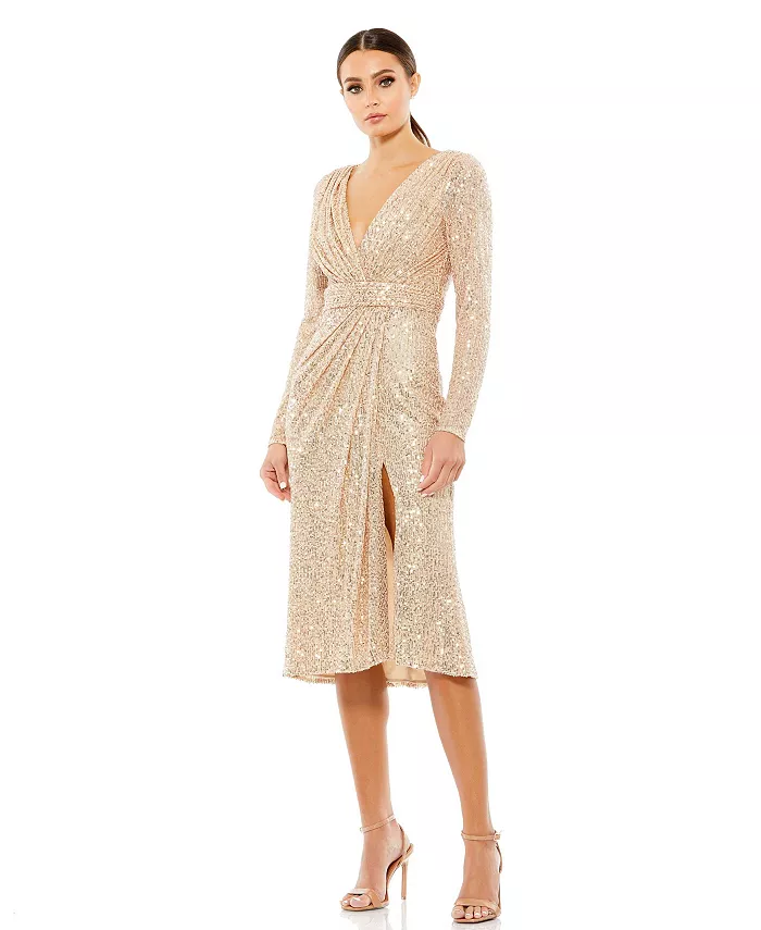 Женское платье Ieena с длинными рукавами и пайетками, миди Mac Duggal, золотой
Женское платье Ieena с длинными рукавами и пайетками, миди Mac Duggal, золотой