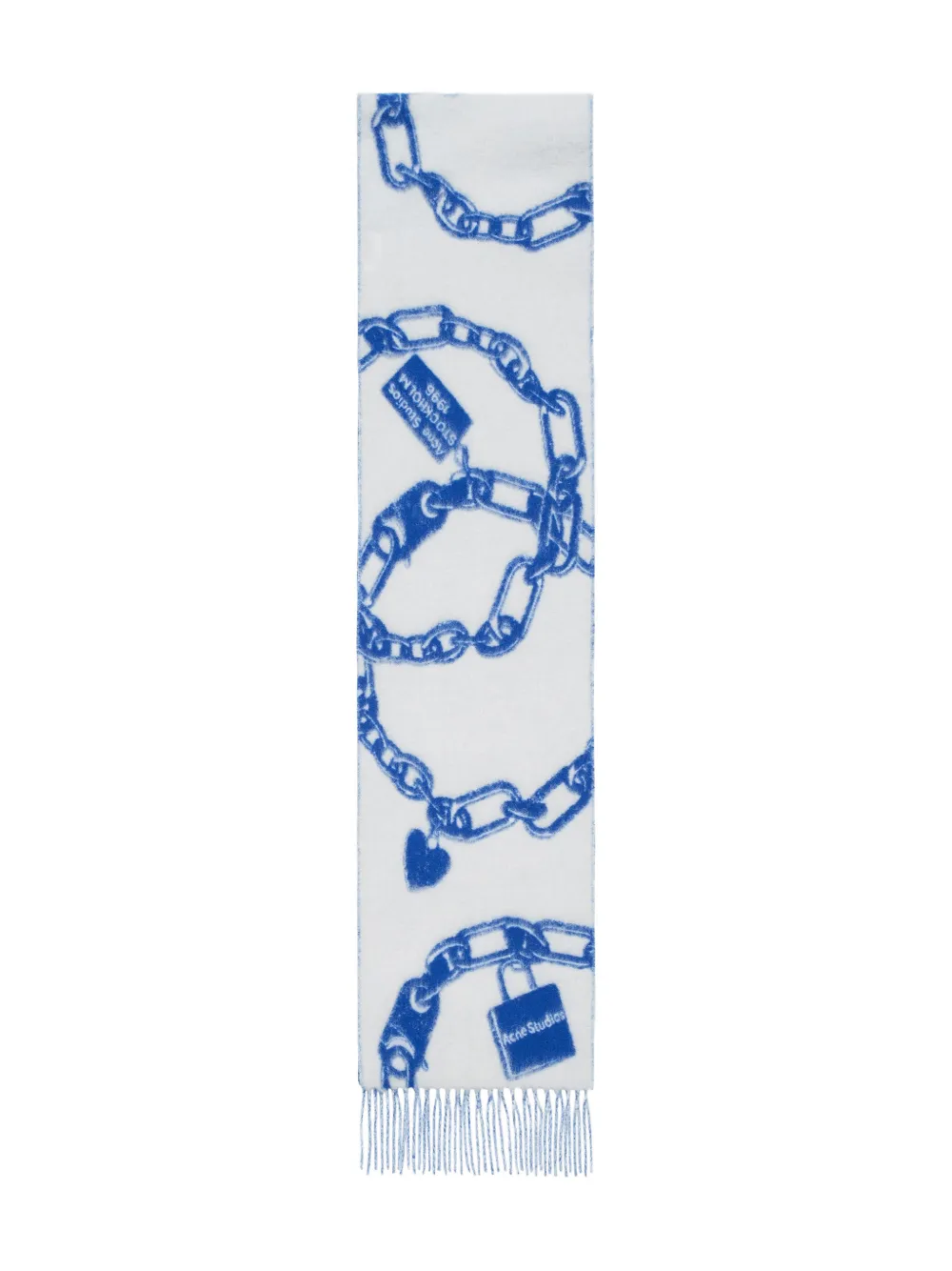 Шарф с принтом в виде цепей и сердец Acne Studios, белый
Шарф с принтом в виде цепей и сердец Acne Studios, белый