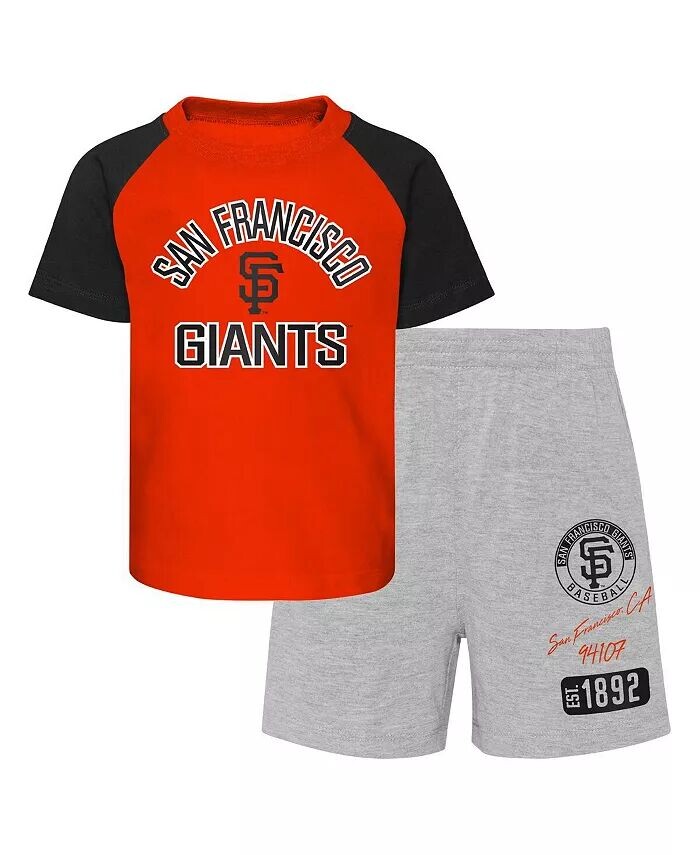 Комплект из футболки и шорт реглан с изображением баскетболиста San Francisco Giants Ground Out Baller оранжевого и серого цвета для мальчиков и девочек Outerstuff
Комплект из футболки и шорт реглан с изображением баскетболиста San Francisco Giants Ground Out Baller оранжевого и серого цвета для мальчиков и девочек Outerstuff