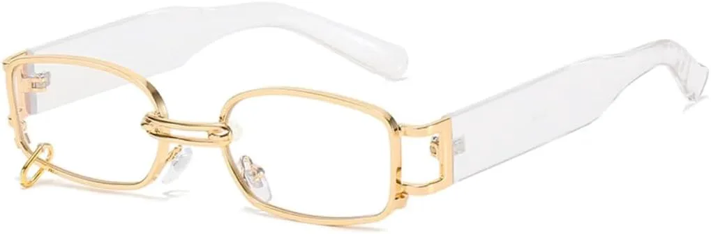 Ретро-солнцезащитные очки прямоугольной формы для женщин и мужчин в стиле панк с металлическим кольцом, защита от УФ-излучения UV400 UATXTAU, Transparent Clear
Ретро-солнцезащитные очки прямоугольной формы для женщин и мужчин в стиле панк с металлическим кольцом, защита от УФ-излучения UV400 UATXTAU, Transparent Clear