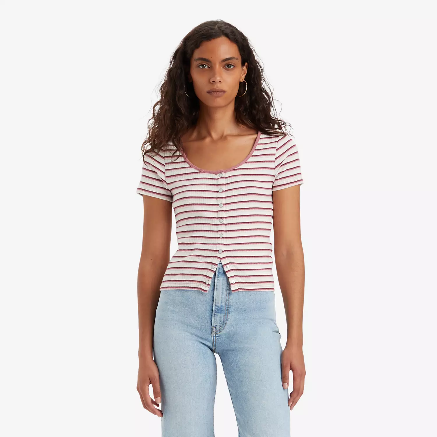 Топ Britt с застежкой спереди Levi's, цвет Fruity Stripe Sugar - White 
Топ Britt с застежкой спереди Levi's, цвет Fruity Stripe Sugar - White