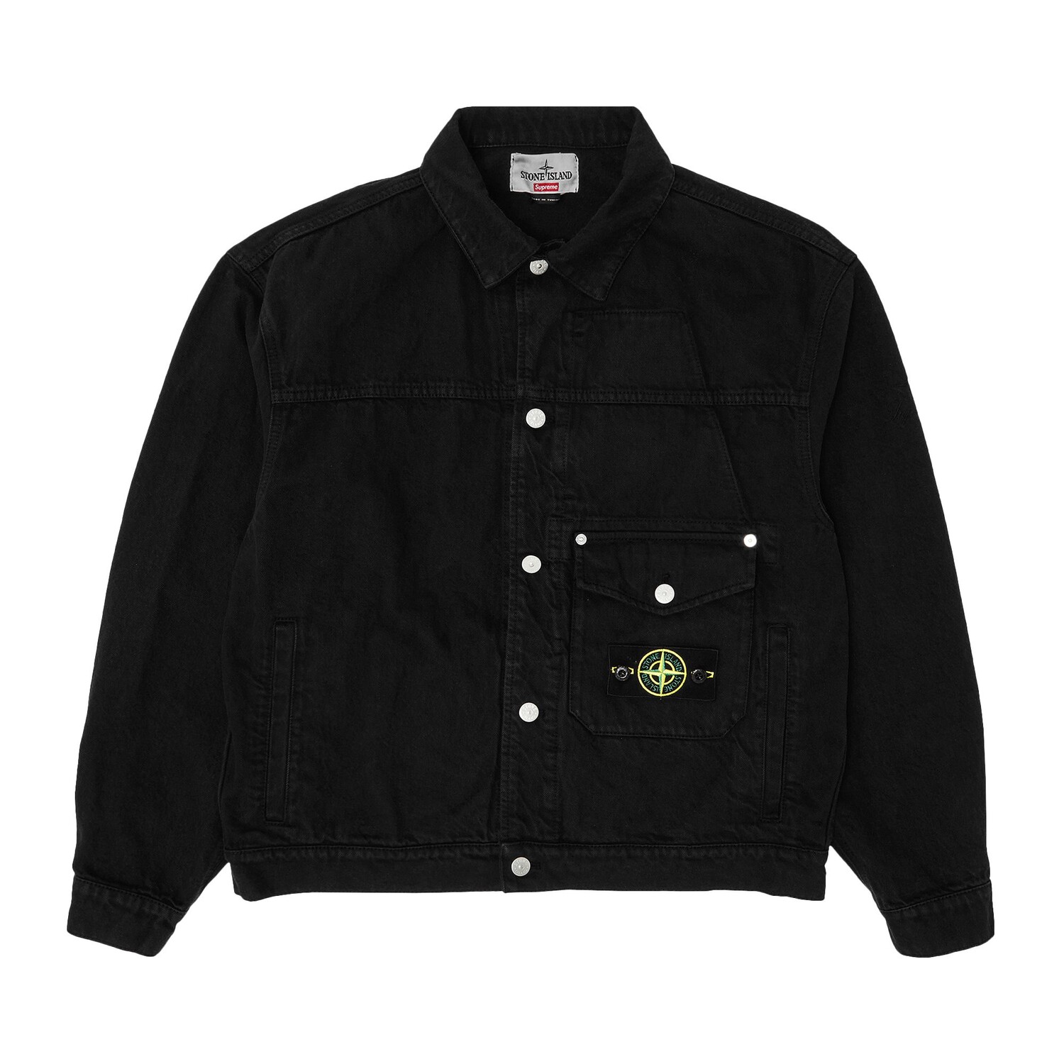 Джинсовая куртка Trucker Supreme x Stone Island, цвет Черный
Джинсовая куртка Trucker Supreme x Stone Island, цвет Черный