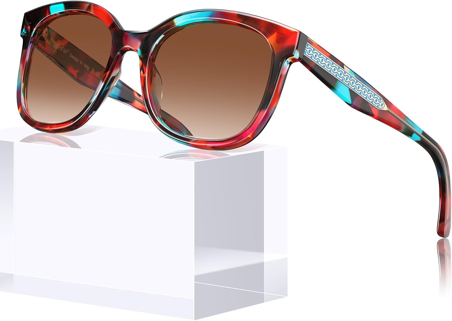 Женские поляризованные солнцезащитные очки CARFIA «Кошачий глаз» из ацетата с защитой от УФ-излучения, ретро-очки для женщин с рельефным узором и проволочным каркасом, 3. Floral Tortoise Frame + Gradient Brown Lens
Женские поляризованные солнцезащитные очки CARFIA «Кошачий глаз» из ацетата с защитой от УФ-излучения, ретро-очки для женщин с рельефным узором и проволочным каркасом, 3. Floral Tortoise Frame + Gradient Brown Lens