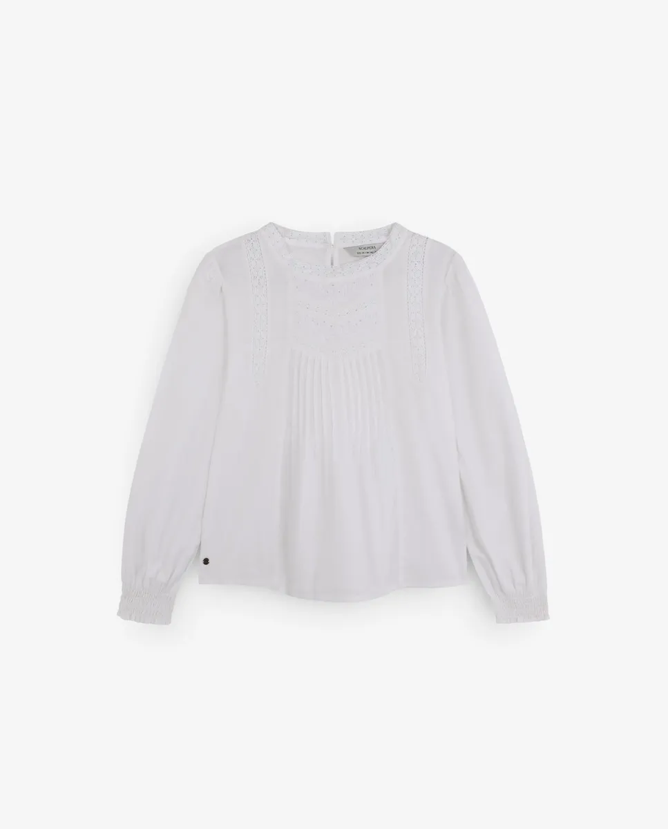 Детская блузка с длинным рукавом и кружевными деталями Scalpers, белый
Детская блузка с длинным рукавом и кружевными деталями Scalpers, белый