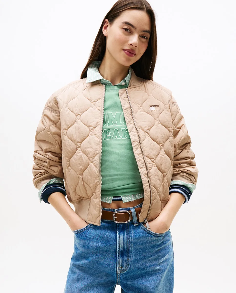 Женская стеганая куртка с логотипом в тон Tommy Jeans, коричневый
Женская стеганая куртка с логотипом в тон Tommy Jeans, коричневый