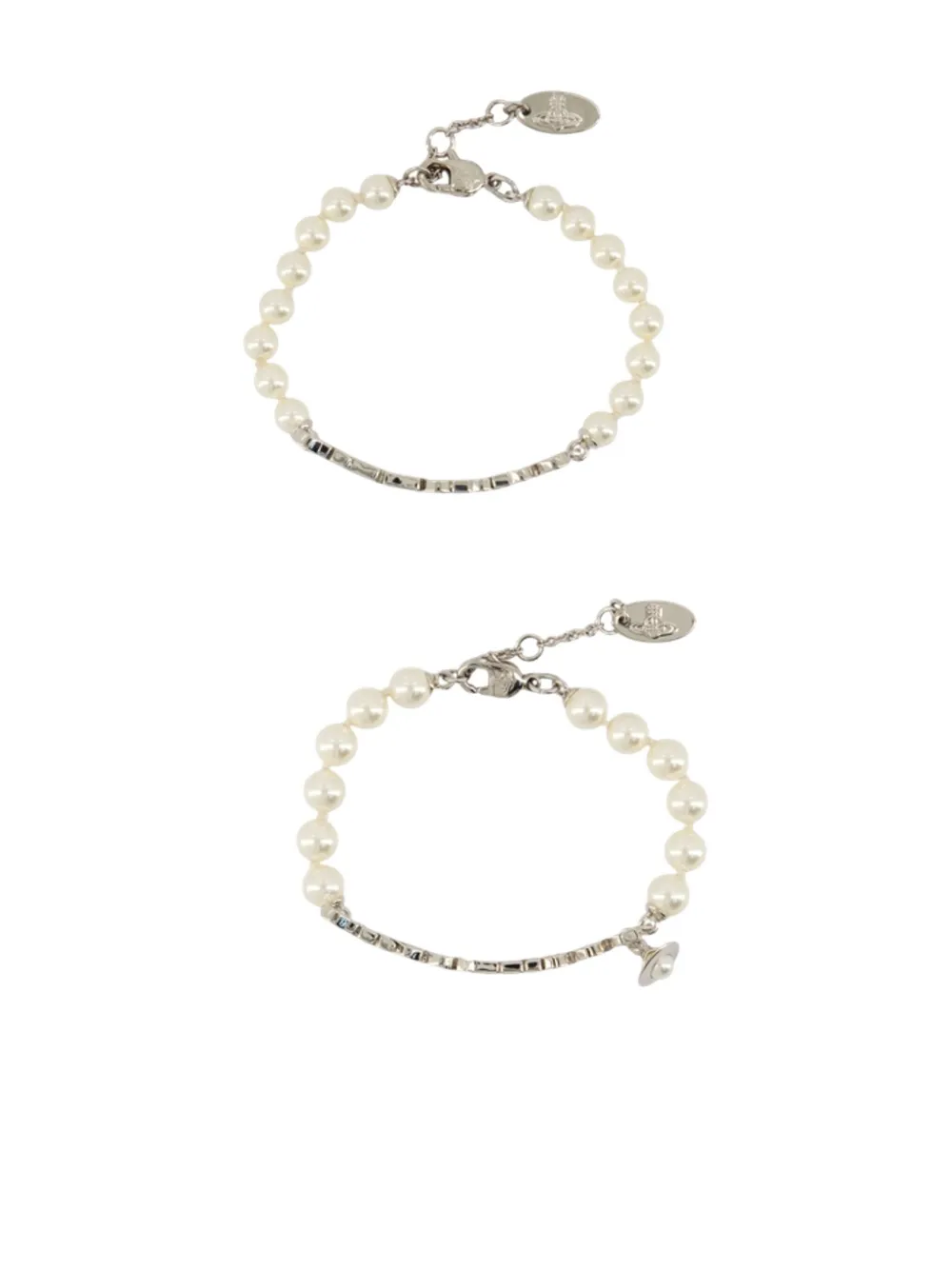Браслет из жемчуга с логотипом Vivienne Westwood, серебяный
Браслет из жемчуга с логотипом Vivienne Westwood, серебяный