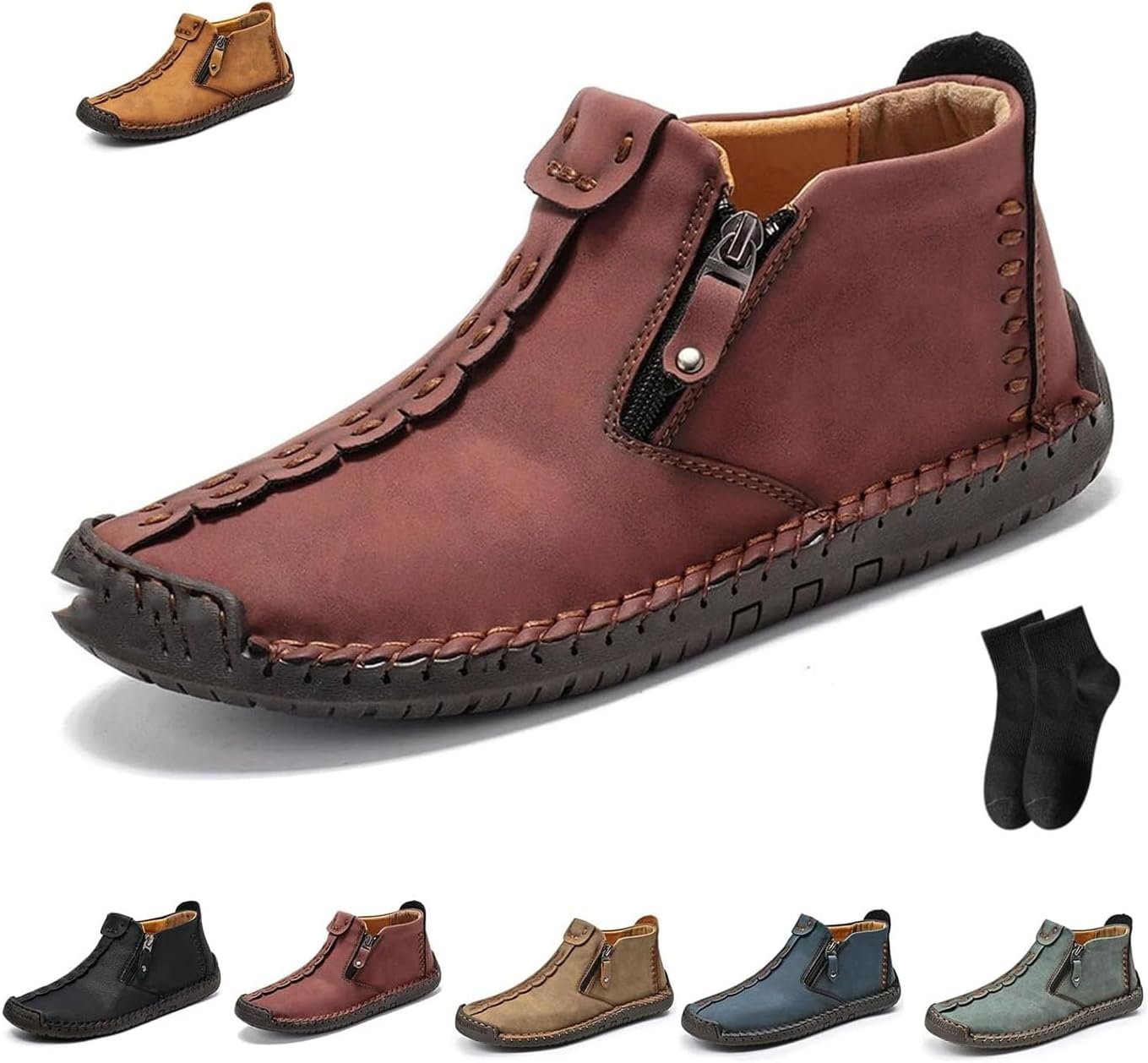 Мужские кожаные ботинки без шнурков с противоскользящей подошвой Noworfewer, красный
Мужские кожаные ботинки без шнурков с противоскользящей подошвой Noworfewer, красный