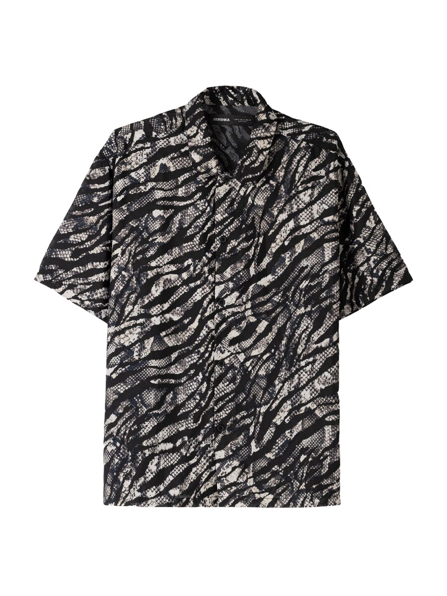 Рубашка на пуговицах Comfort fit Bershka, черный
Рубашка на пуговицах Comfort fit Bershka, черный