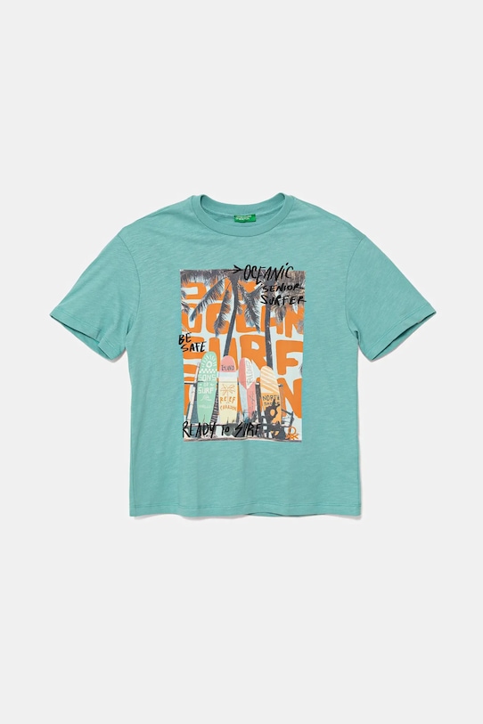 Детская хлопковая футболка United Colors Of Benetton, бирюзовый
Детская хлопковая футболка United Colors Of Benetton, бирюзовый