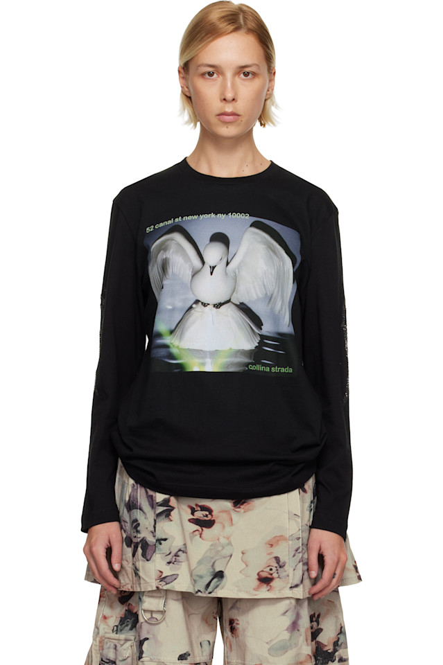 Collina Strada Черная футболка с длинными рукавами и графическим принтом из страз «52»
Collina Strada Черная футболка с длинными рукавами и графическим принтом из страз «52»