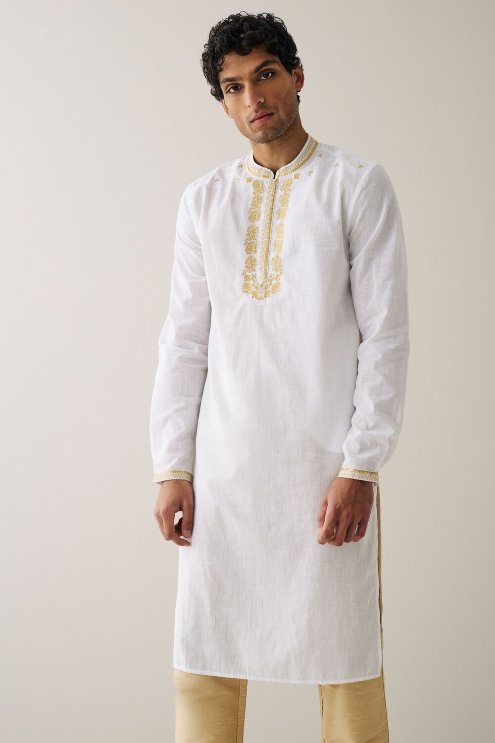 Мужская удлиненная куртка Kurta с вышивкой Next, белый 
Мужская удлиненная куртка Kurta с вышивкой Next, белый