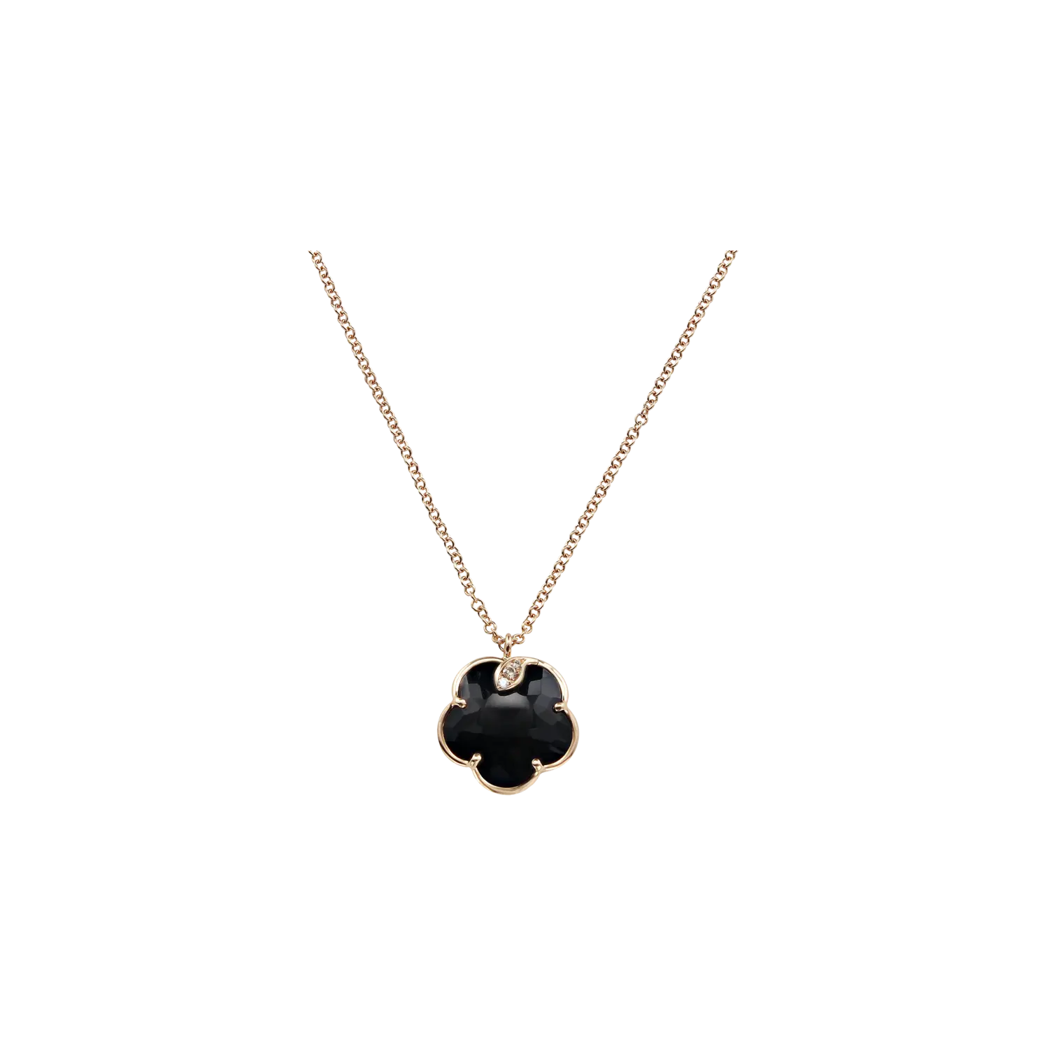 Колье petit joli из розового золота с цветком оникса, белыми бриллиантами и шампанским Pasquale Bruni 
Колье petit joli из розового золота с цветком оникса, белыми бриллиантами и шампанским Pasquale Bruni