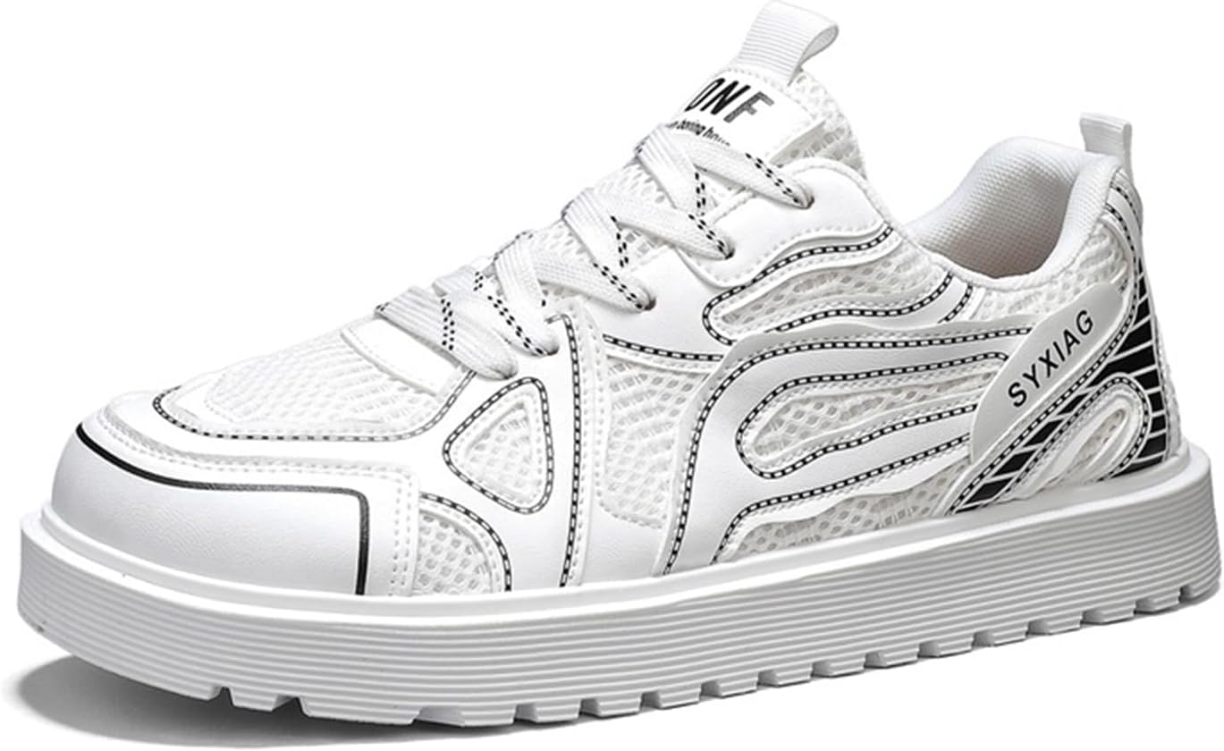 Мужские дышащие кроссовки с сеткой и кожей на шнуровке, повседневные, на платформе, легкие, мягкий носок, толстая подошва, стиль Y2K, спортивная обувь для ходьбы, повседневной езды, улицы, спорта и скейтбординга Houdbdol, белый
Мужские дышащие кроссовки с сеткой и кожей на шнуровке, повседневные, на платформе, легкие, мягкий носок, толстая подошва, стиль Y2K, спортивная обувь для ходьбы, повседневной езды, улицы, спорта и скейтбординга Houdbdol, белый