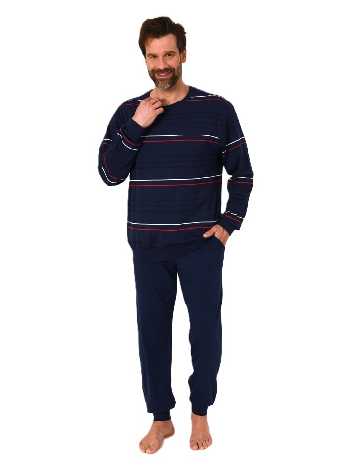 Пижама NORMANN lang Bündchen Kuschel interlock, синий 
Пижама NORMANN lang Bündchen Kuschel interlock, синий