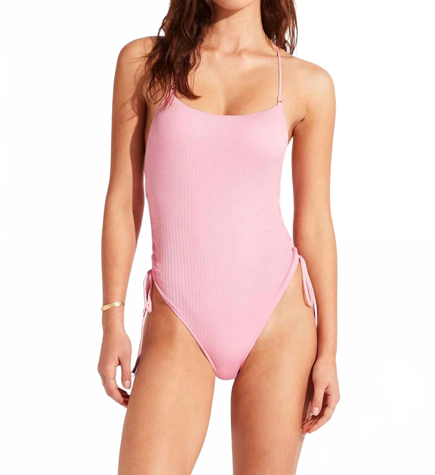 Sea Dive Купальник-монокини с круглым вырезом и завязками на боку в цвете парфе розовый Seafolly
Sea Dive Купальник-монокини с круглым вырезом и завязками на боку в цвете парфе розовый Seafolly