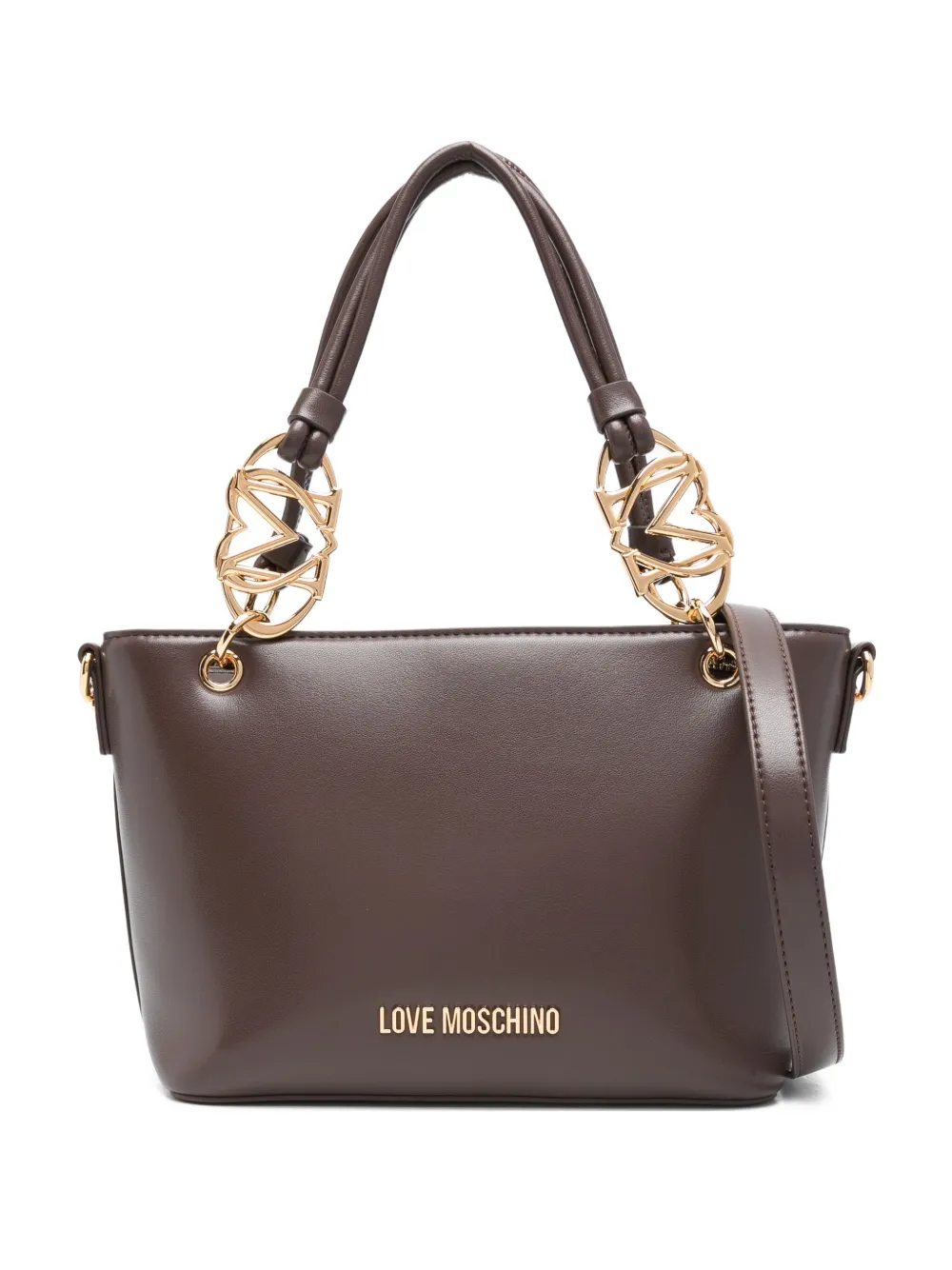 Сумка-тоут с ручкой сверху и логотипом Love Moschino, коричневый 
Сумка-тоут с ручкой сверху и логотипом Love Moschino, коричневый