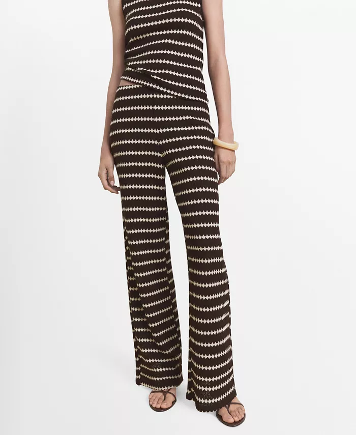 Женские вязаные брюки с геометрическим принтом MANGO, коричневый
Женские вязаные брюки с геометрическим принтом MANGO, коричневый