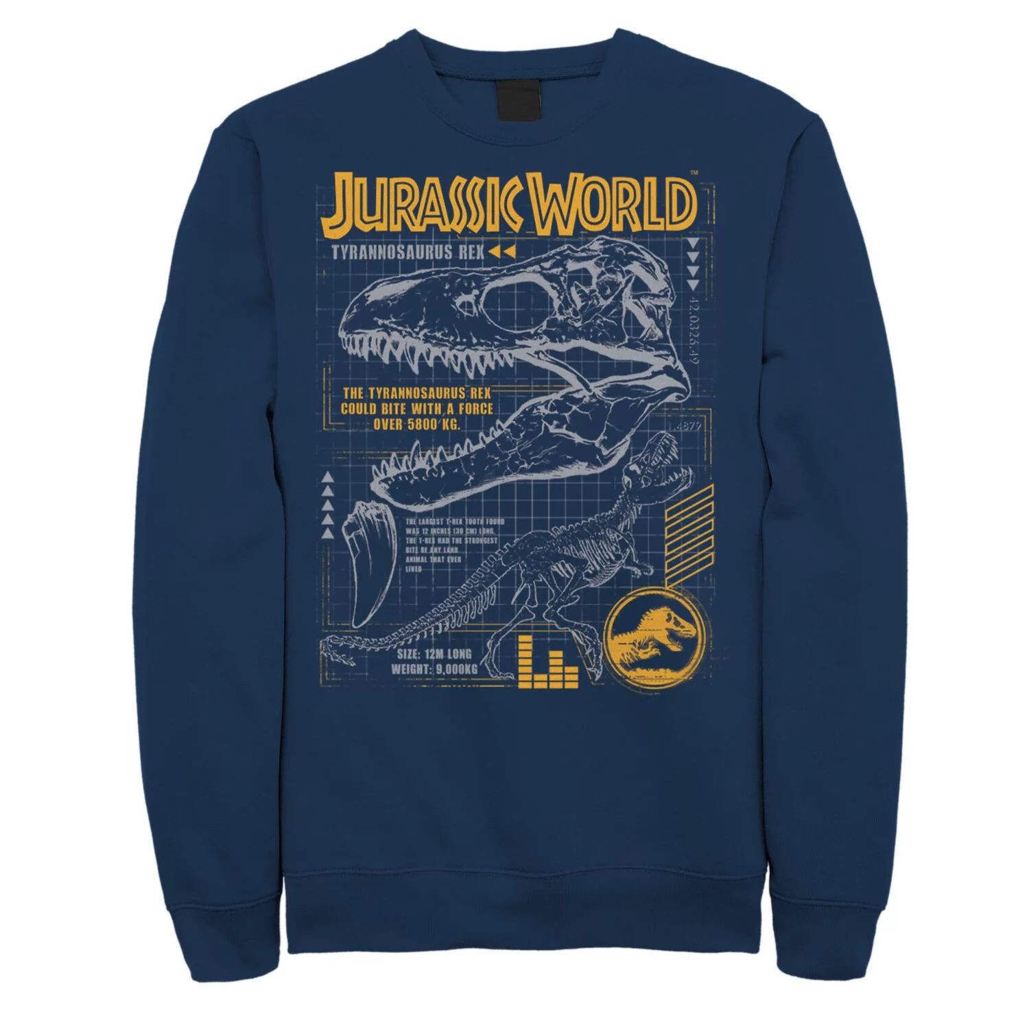 Мужской оранжевый свитшот Jurassic World Two T-Rex Schematic Licensed Character, синий
Мужской оранжевый свитшот Jurassic World Two T-Rex Schematic Licensed Character, синий