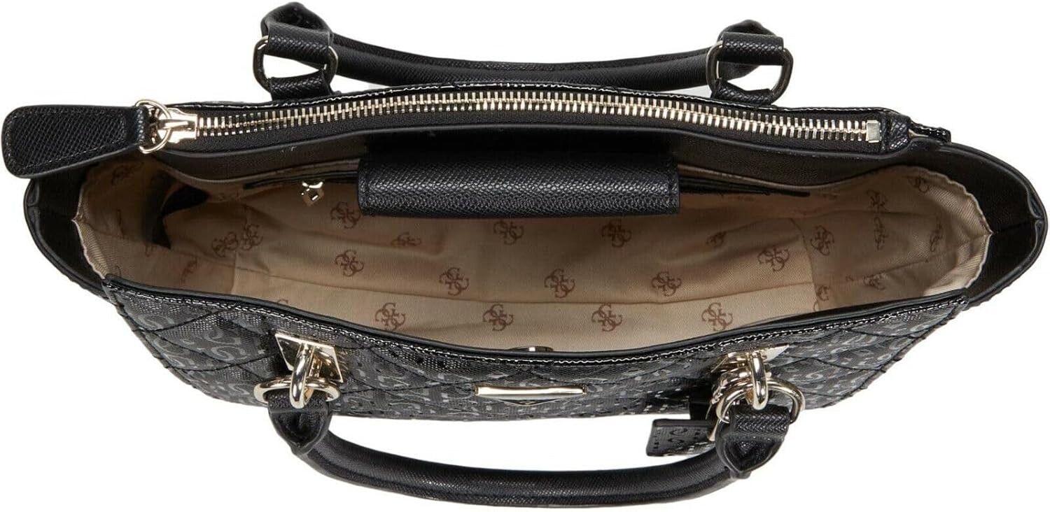 GUESS Женская стеганая сумка-портфель Ariella Patent с тисненым логотипом, маленькая сумка через плечо - черная