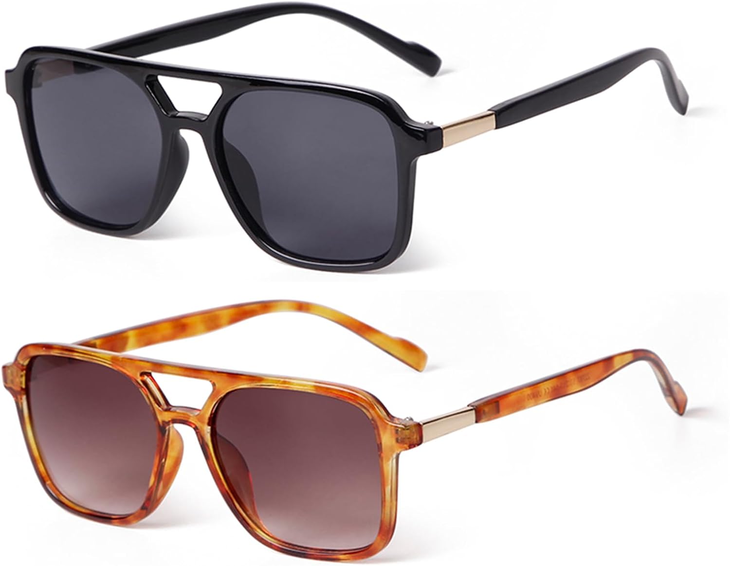 VIA LEECA, комплект из 2 ретро-солнцезащитных очков-авиаторов для женщин и мужчин, модные квадратные солнцезащитные очки в стиле 70-х годов, Black Frame Grey Lens / Orange Tortoise Frame Brown Lens
VIA LEECA, комплект из 2 ретро-солнцезащитных очков-авиаторов для женщин и мужчин, модные квадратные солнцезащитные очки в стиле 70-х годов, Black Frame Grey Lens / Orange Tortoise Frame Brown Lens