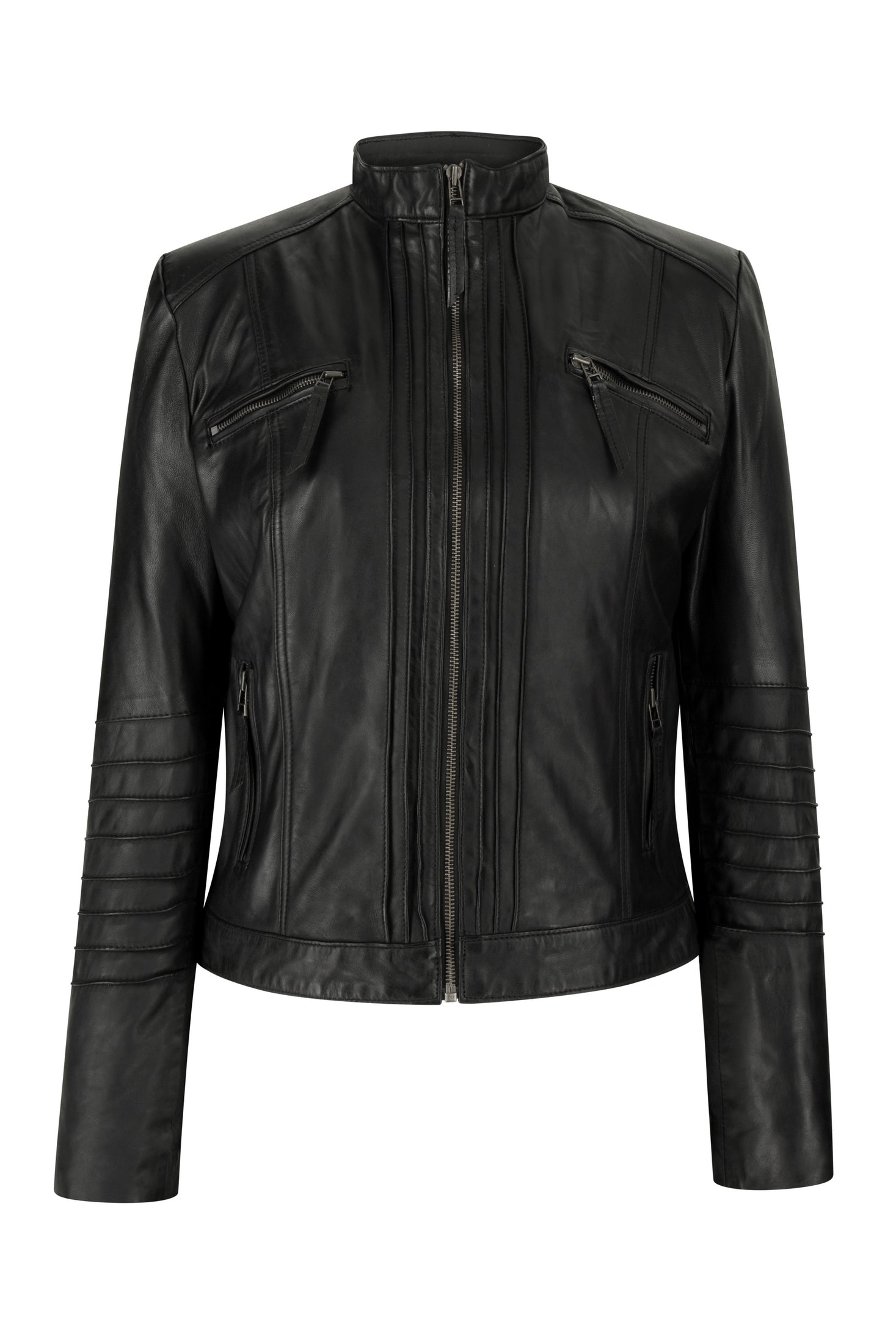 Кожаная байкерская куртка Slim Fit с воротником Неру TruClothing, черный
Кожаная байкерская куртка Slim Fit с воротником Неру TruClothing, черный