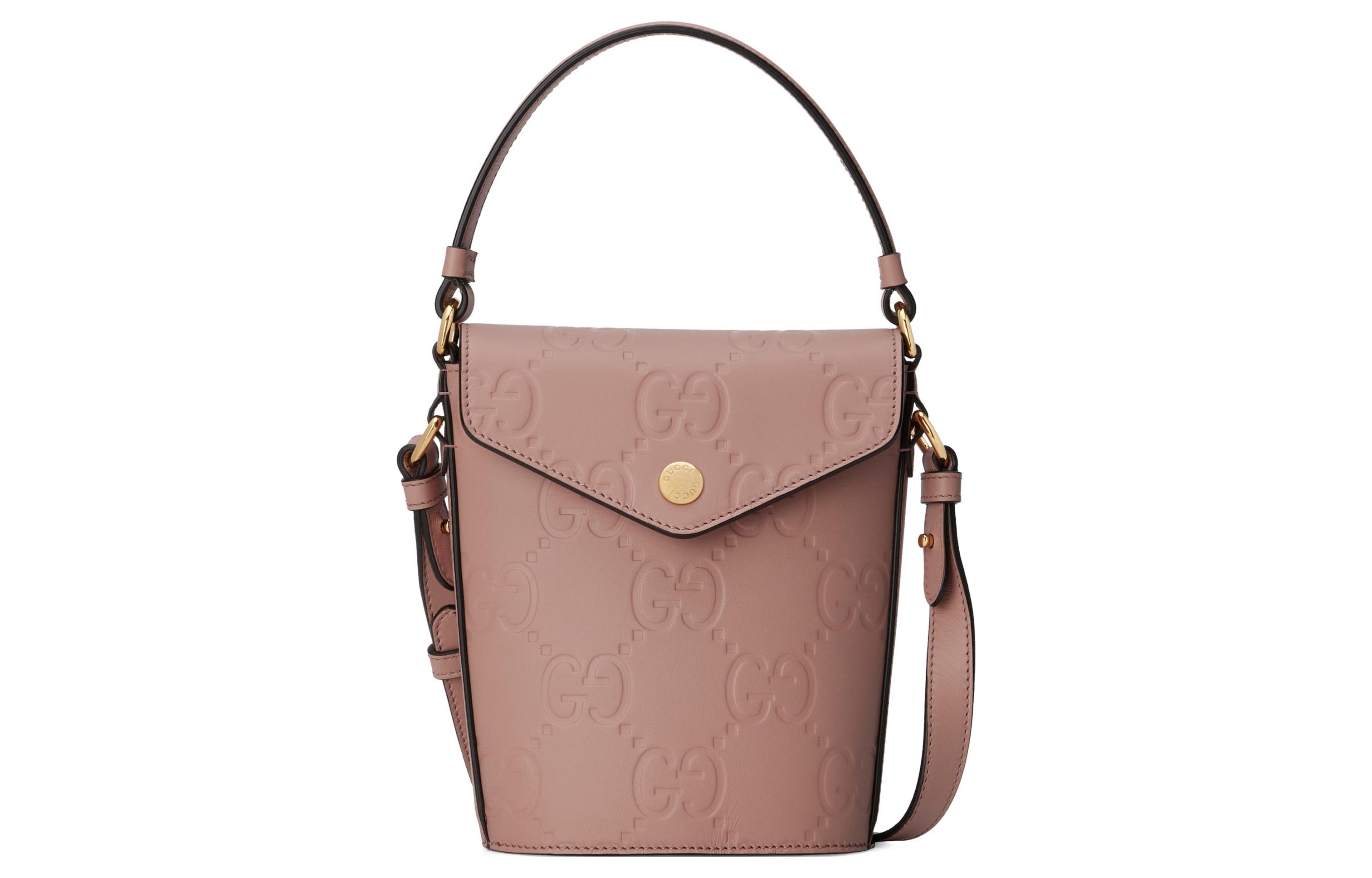 GUCCI Кожаная сумка ведро через плечо миниатюрная женская розовая 
GUCCI Кожаная сумка ведро через плечо миниатюрная женская розовая